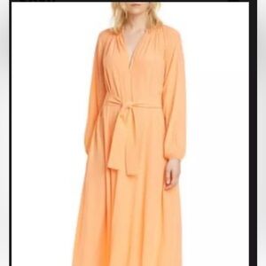 Samsoe Kaia Dobby Long Sleeve Belted Dress With Slip Women’s Large
